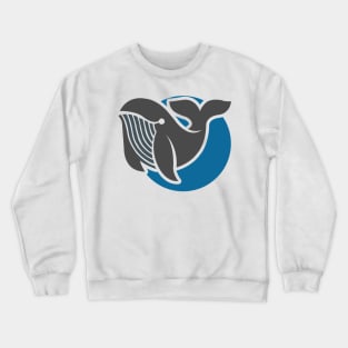 Awesome Minimalist Whale Design for Ocean and Sea Crewneck Sweatshirt